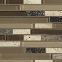 Shaw Tile Awesome Mix Cappuccino Random Linear Mosaic Wall