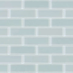 Shaw Tile Cardinal Cloud 3x9 Beveled Glass Wall