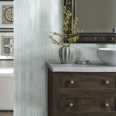 Shaw Tile Cardinal Cloud Penny Round Glass Mosaic Wall