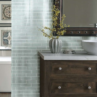 Shaw Tile Cardinal Cloud Subway Glass Mosaic
