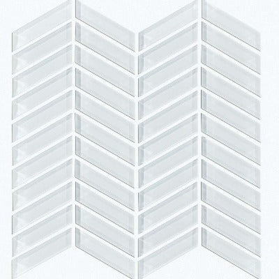 Shaw Tile Cardinal Ice Chevron Glass Mosaic Wall