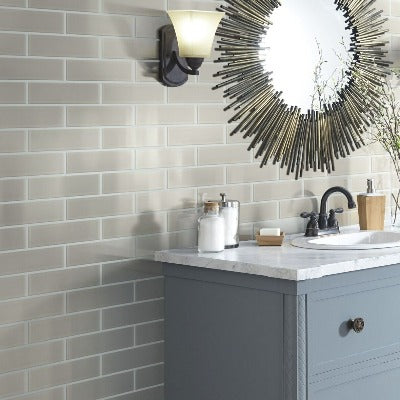 Shaw Tile Cardinal Mist 3x12 Glass Wall