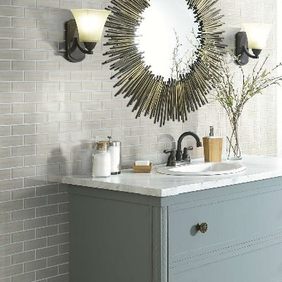 Shaw Tile Cardinal Mist Subway Glass Mosaic