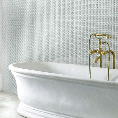 Shaw Tile Cardinal Shadow Penny Round Glass Mosaic Wall