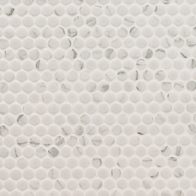 MSI Domino Carrara Matte Penny Round Mosaic Porcelain Tile