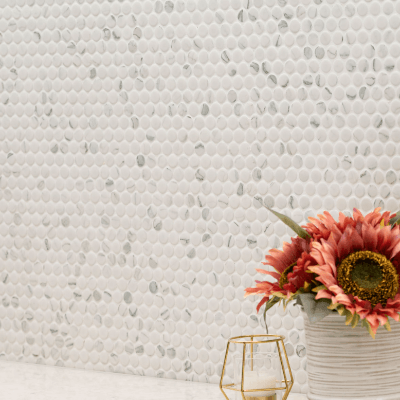 MSI Domino Carrara Matte Penny Round Mosaic Porcelain Tile