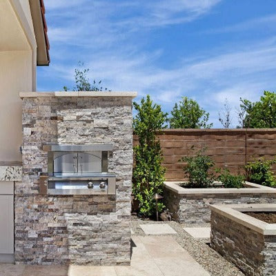 MSI Ledgestone Veneer - Silver Travertine Panel - Split Face