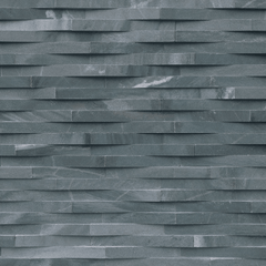 MSI Ledgestone Veneer - Cosmic Black 3D Wave Panel - Split Face