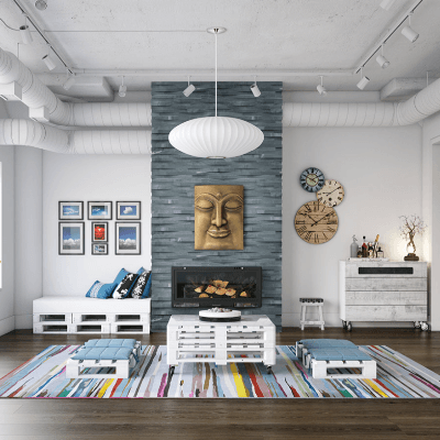 MSI Ledgestone Veneer - Cosmic Black 3D Wave Panel - Split Face