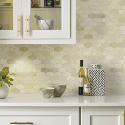 Shaw Tile Chateau Stretch Hexagon Crema Marfil