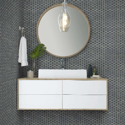 Shaw Tile Crown Smoke Hexagon Mosaic