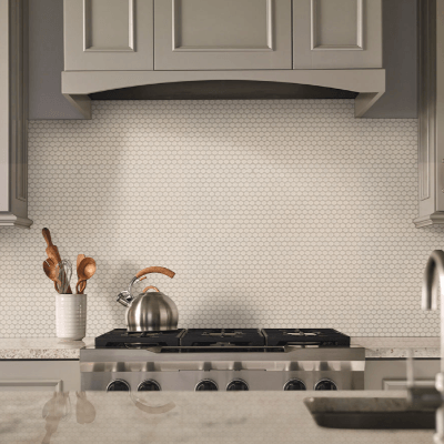 MSI Domino Almond Glossy Penny Round Mosaic Porcelain Tile