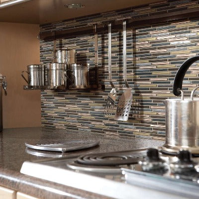 Shaw Tile Molten Linear Glass Bronze Wall