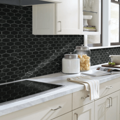Shaw Tile Chateau Stretch Hexagon Nero Marquina