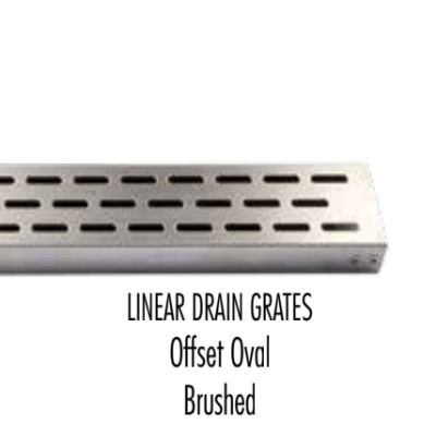 Laticrete Linear Drain Grate Offset Oval - Brushed Stainless Steel