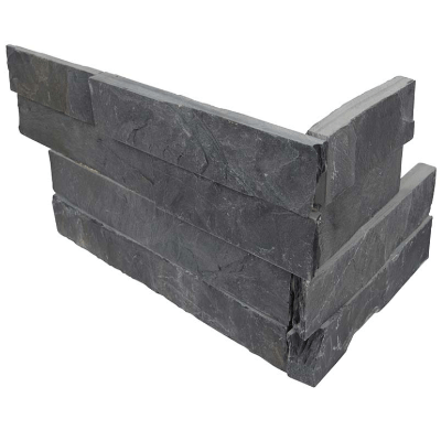 MSI Ledgestone Veneer - Premium Black Stacked Stone Corner - Split Face