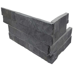 MSI Ledgestone Veneer - Premium Black Stacked Stone Corner - Split Face