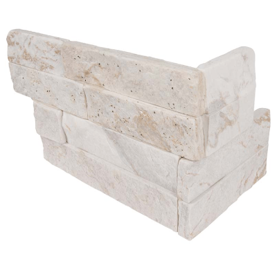 MSI Ledgestone Veneer - Royal White Corner - Split Face