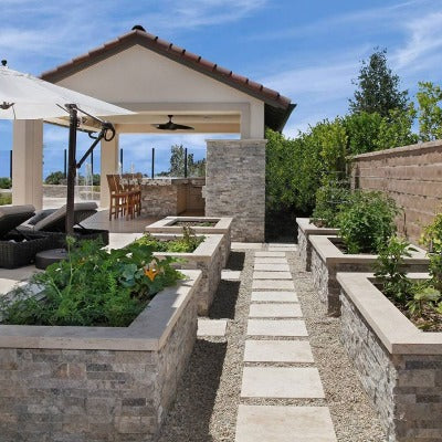 MSI Ledgestone Veneer - Silver Travertine Panel - Split Face