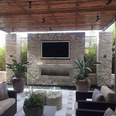 MSI Ledgestone Veneer - Silver Travertine Panel - Split Face