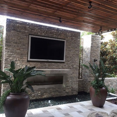 MSI Ledgestone Veneer - Silver Travertine Panel - Split Face