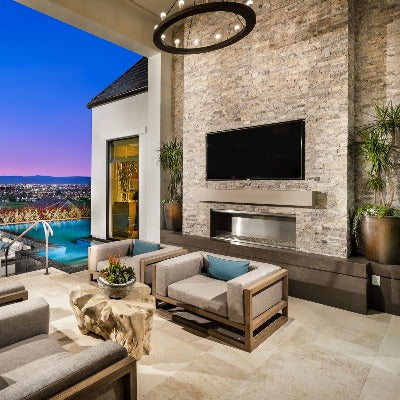 MSI Ledgestone Veneer - Silver Travertine Panel - Split Face