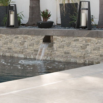 MSI Ledgestone Veneer - Silver Travertine Panel - Split Face