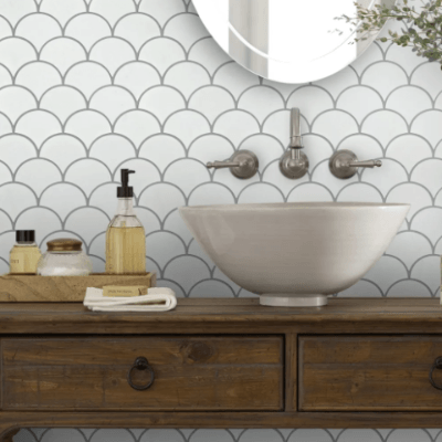 Shaw Tile Chateau Fan Mosaic Thassos